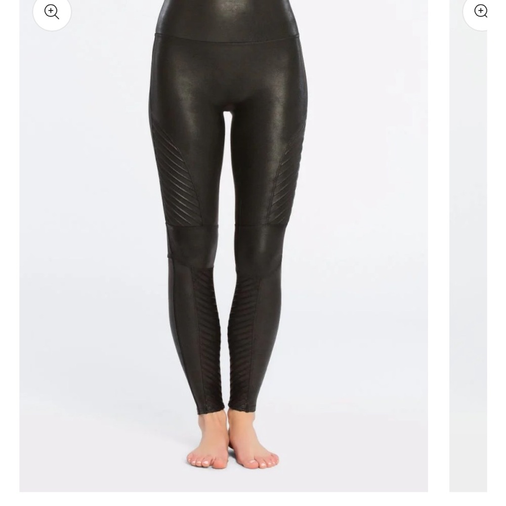 Spanx Black Faux Leather Leggings size L